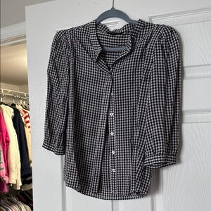 Black and White Checkered Women's Blouse